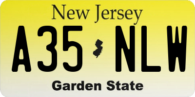 NJ license plate A35NLW