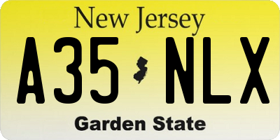 NJ license plate A35NLX