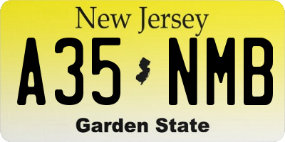 NJ license plate A35NMB