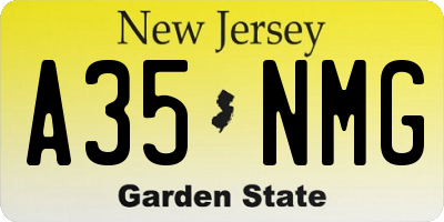 NJ license plate A35NMG