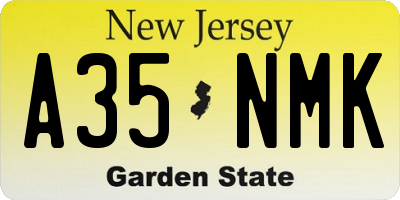 NJ license plate A35NMK