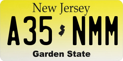NJ license plate A35NMM