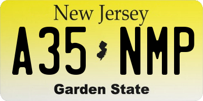 NJ license plate A35NMP