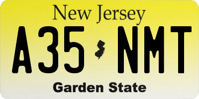NJ license plate A35NMT