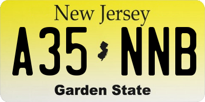 NJ license plate A35NNB