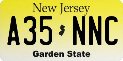 NJ license plate A35NNC