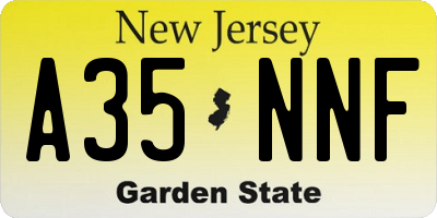 NJ license plate A35NNF