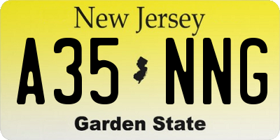 NJ license plate A35NNG