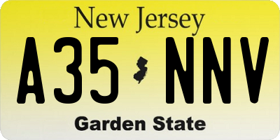 NJ license plate A35NNV