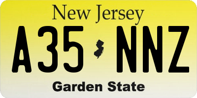 NJ license plate A35NNZ