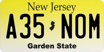 NJ license plate A35NOM