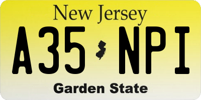 NJ license plate A35NPI