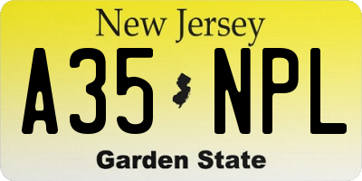 NJ license plate A35NPL