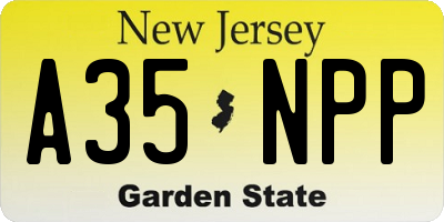 NJ license plate A35NPP