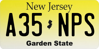 NJ license plate A35NPS