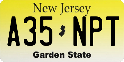 NJ license plate A35NPT
