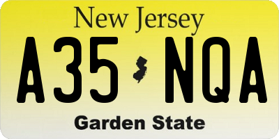 NJ license plate A35NQA