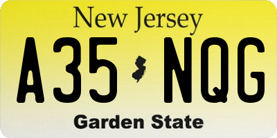 NJ license plate A35NQG