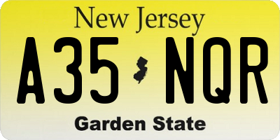 NJ license plate A35NQR