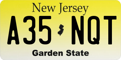 NJ license plate A35NQT