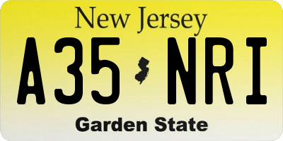NJ license plate A35NRI