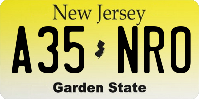 NJ license plate A35NRO