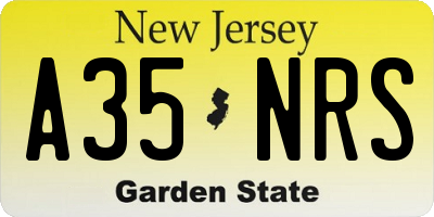 NJ license plate A35NRS