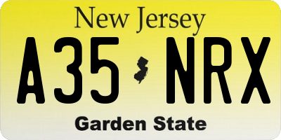 NJ license plate A35NRX