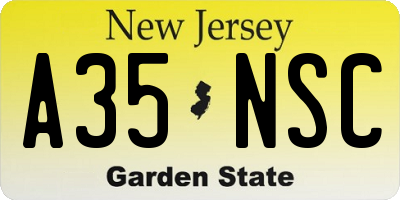 NJ license plate A35NSC