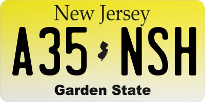 NJ license plate A35NSH