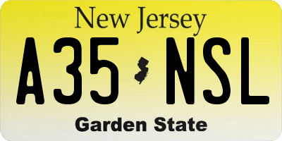 NJ license plate A35NSL