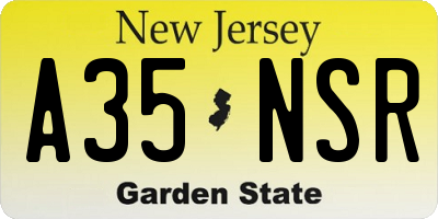 NJ license plate A35NSR