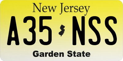NJ license plate A35NSS