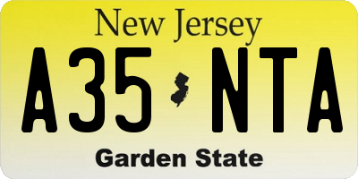 NJ license plate A35NTA