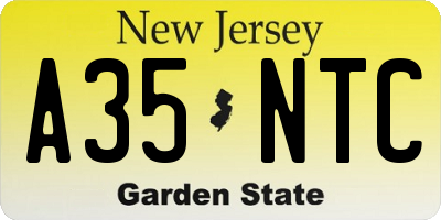 NJ license plate A35NTC