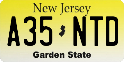 NJ license plate A35NTD