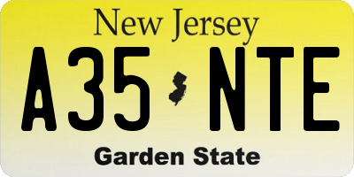 NJ license plate A35NTE