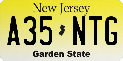 NJ license plate A35NTG