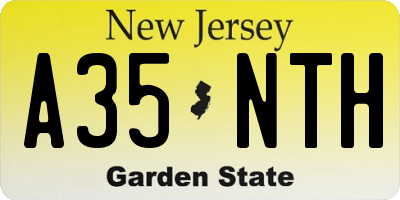 NJ license plate A35NTH