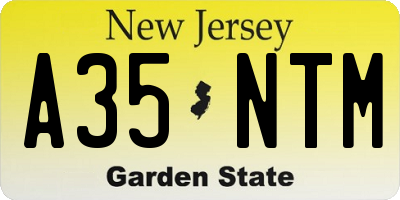 NJ license plate A35NTM