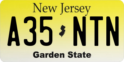 NJ license plate A35NTN
