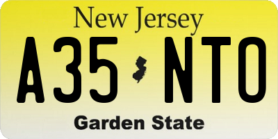 NJ license plate A35NTO