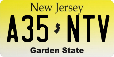 NJ license plate A35NTV