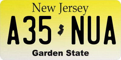 NJ license plate A35NUA