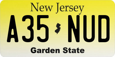 NJ license plate A35NUD