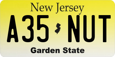 NJ license plate A35NUT