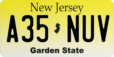 NJ license plate A35NUV