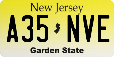 NJ license plate A35NVE