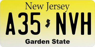 NJ license plate A35NVH