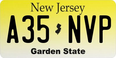 NJ license plate A35NVP